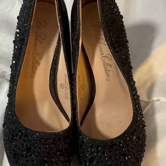 Chic Black Rhinestone Heels - Picture 2 of 16